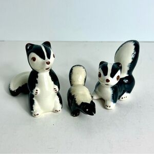 Pewey Pewette Skunk Figurines Robert Simmons Hand Painted Mongoose/Badger Figure